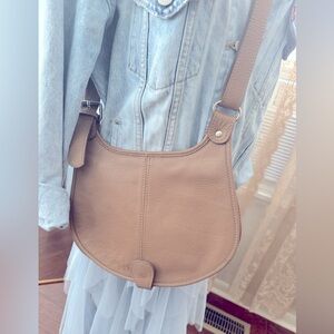 GENUINE LEATHER BORSE IN PELLE flesh Crossbody Bag